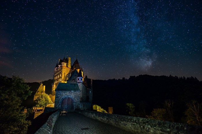 Eltz Castle Beneath Starry Night and Milky Way