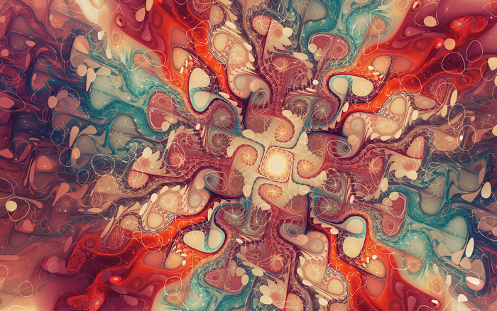 Colorful Abstract Fractal Artwork with Psychedelic Pattern