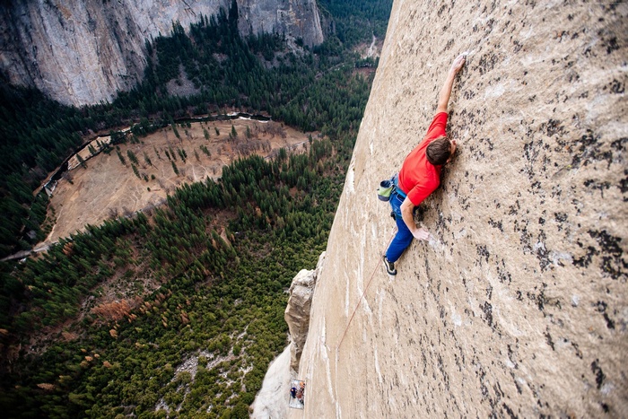 Tommy Caldwell climbing The Dawn Wall