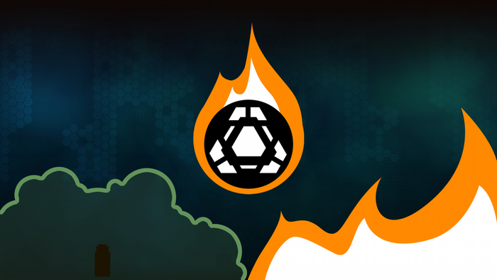 Scorch from Titanfall 2 logo on fire