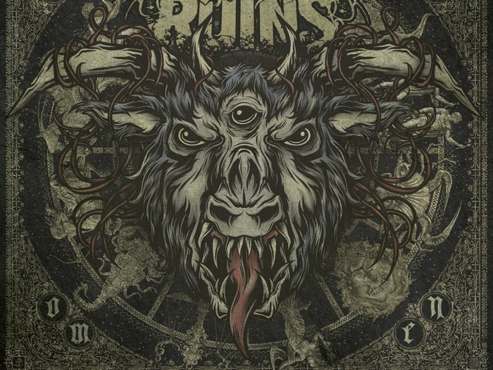 Demonic Goat Head with Occult Symbols