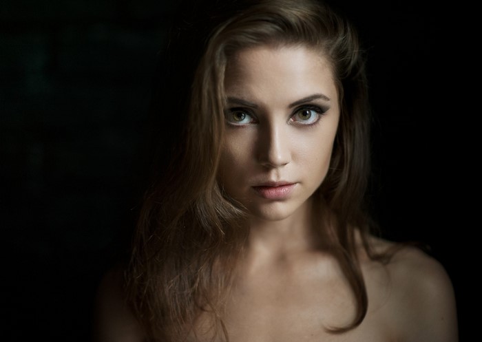 Portrait of a Woman with Long Brown Hair