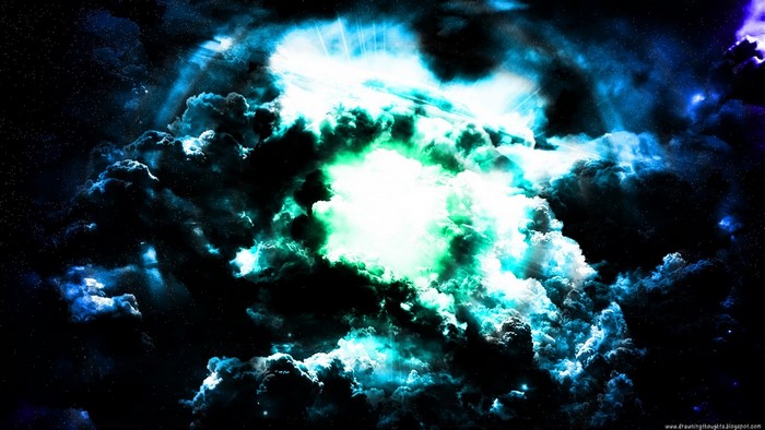 Abstract digital art of a nebula with bright light