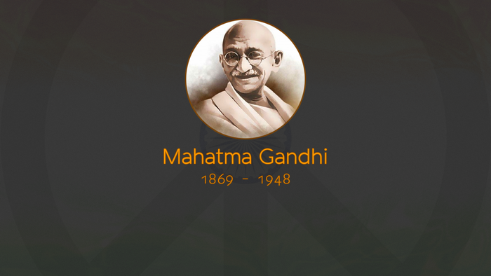 Mahatma Gandhi portrait with dates