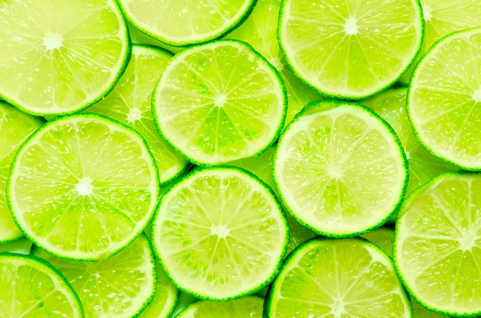 Lime slices, green citrus fruit, 4K