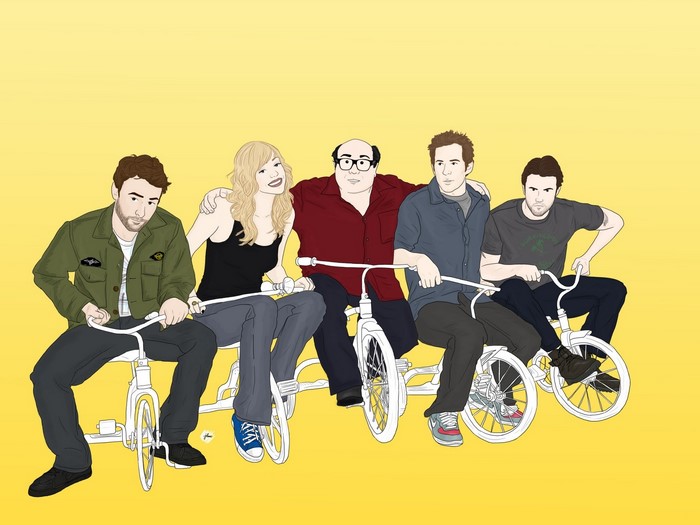 Its Always Sunny in Philadelphia characters on bicycles