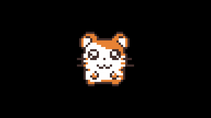 Pixel art hamster character
