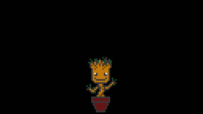 Baby Groot from Guardians of the Galaxy pixel art