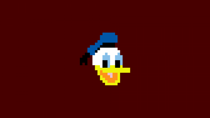 Donald Duck pixel art illustration