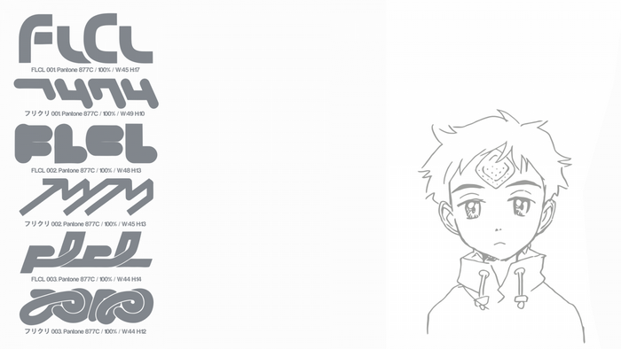FLCL logos and character sketch