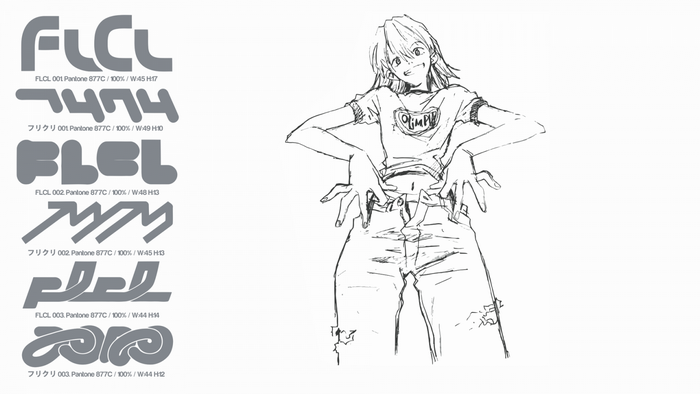 FLCL logos and Haruko Haruhara sketch