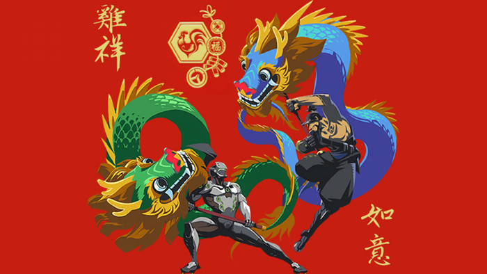 Genji and Hanzo from Overwatch with Dragons