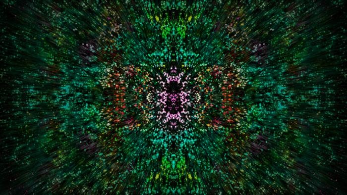 Abstract colorful explosion of dots and lines