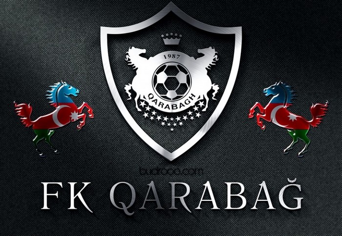 FK Qarabag logo with horses and soccer ball