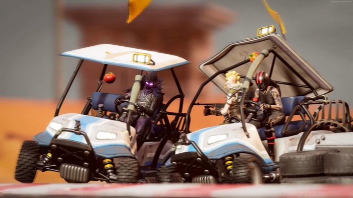 Fortnite characters in golf carts