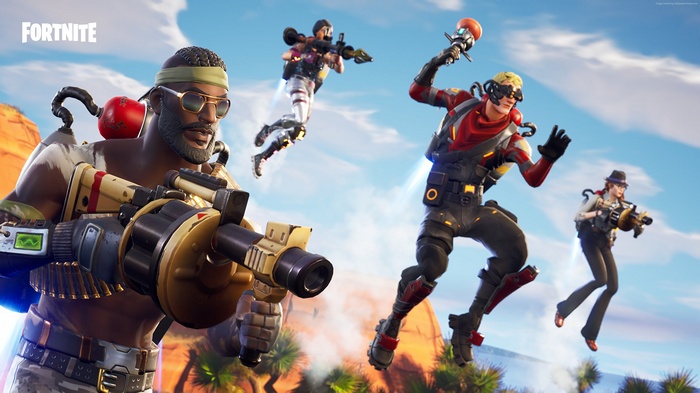 Fortnite characters in desert landscape