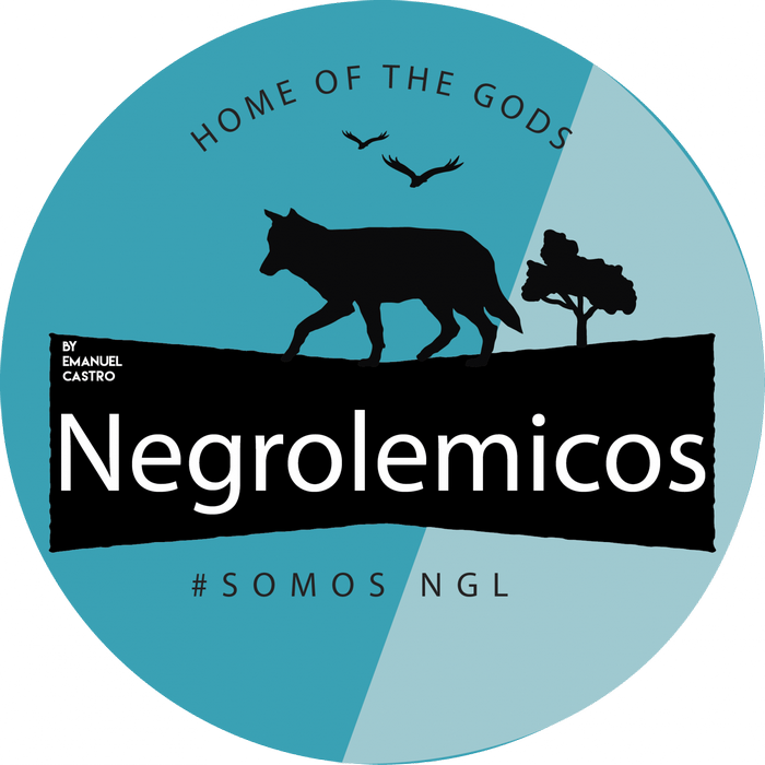 Negrolemicos logo with wolf and tree
