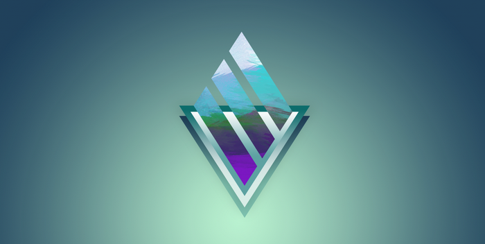 Abstract geometric logo with colorful texture