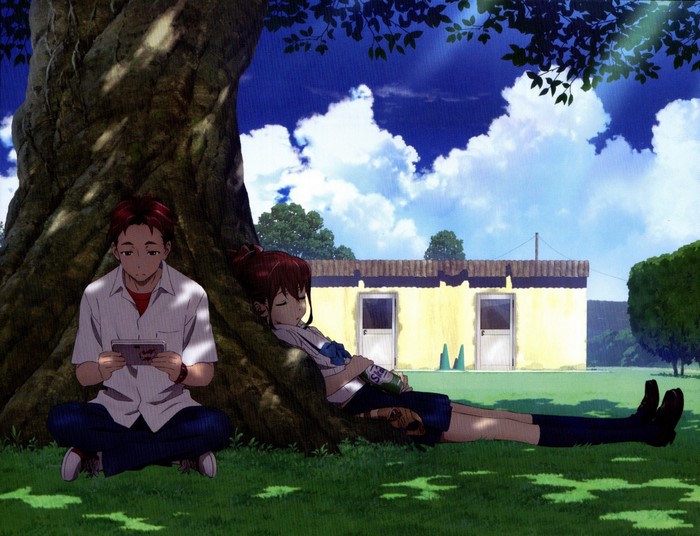 Akiho Senomiya and Kaito Yashio from Robotics;Notes under a tree