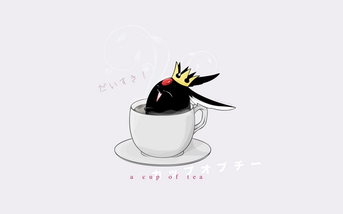 Mokona from HOLiC in a cup of tea