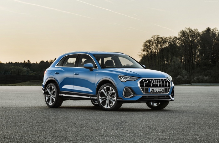 Blue Audi Q3 SUV 4K