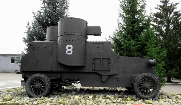 World War I armored car with number 8