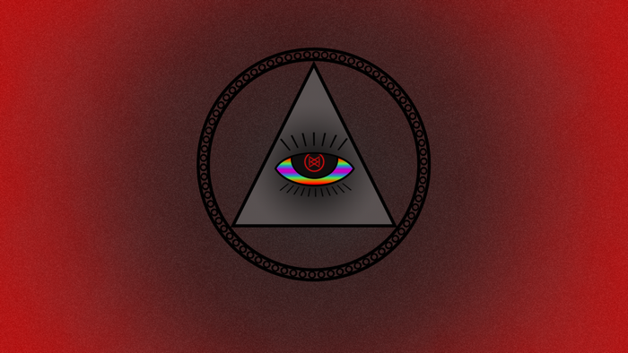 All-seeing eye within a triangle and circle
