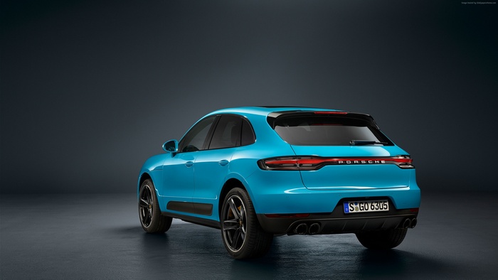 Blue Porsche Macan SUV 4K