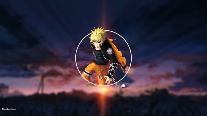 Naruto Uzumaki from Naruto Shippuden in a circle