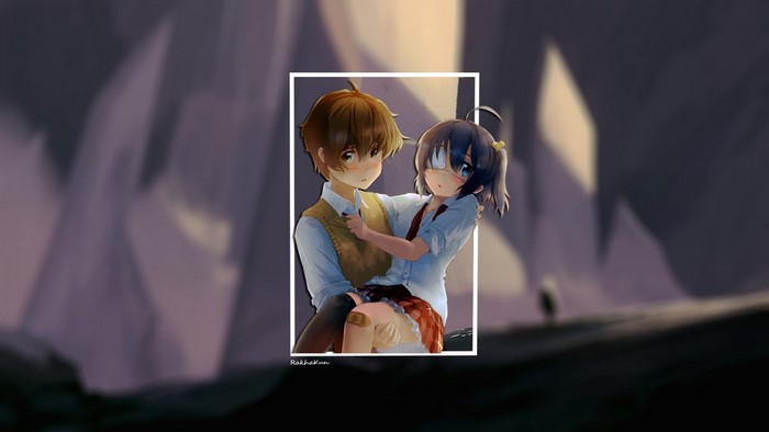 Takanashi Rikka and Togashi Yuuta from Chuunibyou demo Koi ga Shitai
