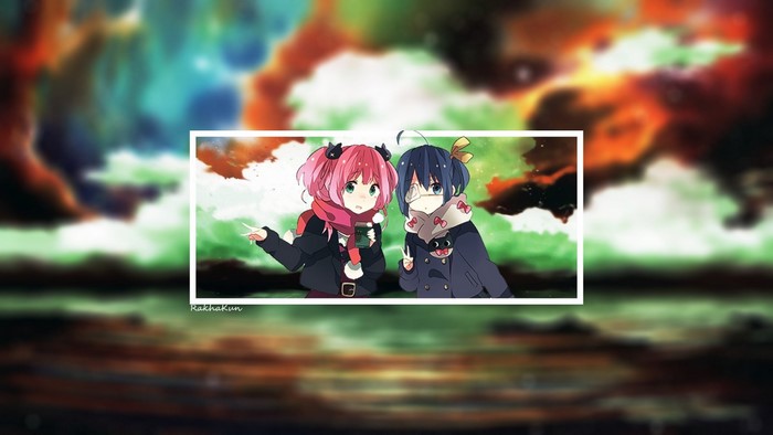 Takanashi Rikka and Shichimiya Satone from Chuunibyou demo Koi ga Shitai