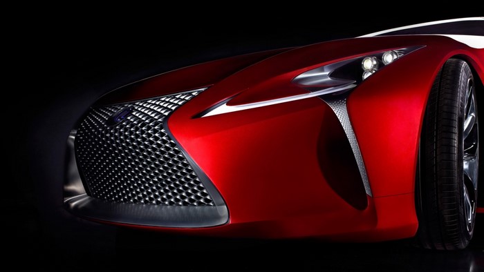Red Lexus LF LC Concept sports car front