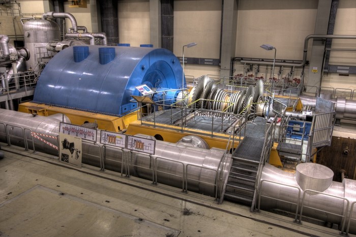 Industrial turbine in a power plant