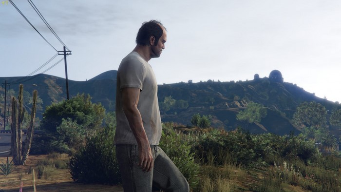 Trevor from Grand Theft Auto V on a hill