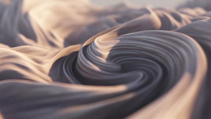 Abstract swirling fabric with light and shadow