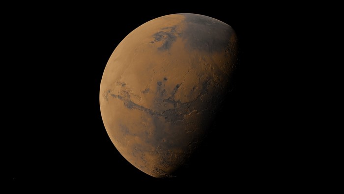 Stunning Digital Render of Mars in Space