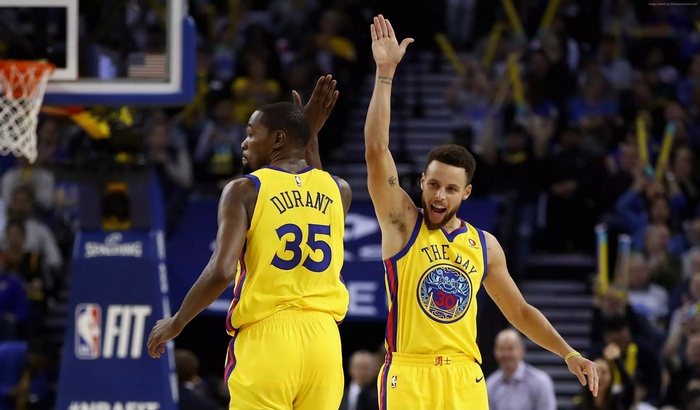 Stephen Curry and Kevin Durant from Golden State Warriors
