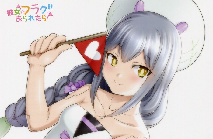 Ninjabayashi Ruri from Kanojo ga Flag wo Oraretara holding a flag