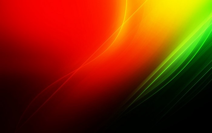Abstract Radiant Red and Green Wavy Light