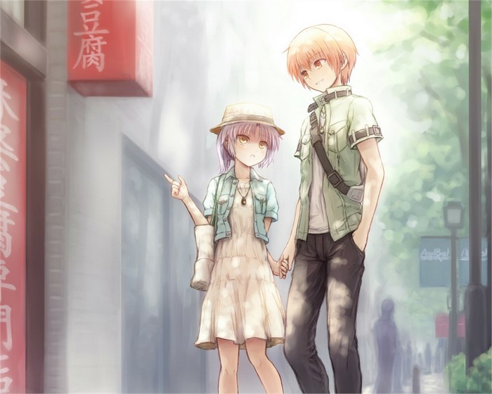 Angel Beats - Tachibana Kanade and Otonashi Yuzuru Stroll