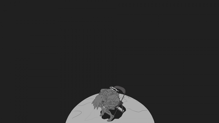 Tracer from Overwatch sitting on a chair
