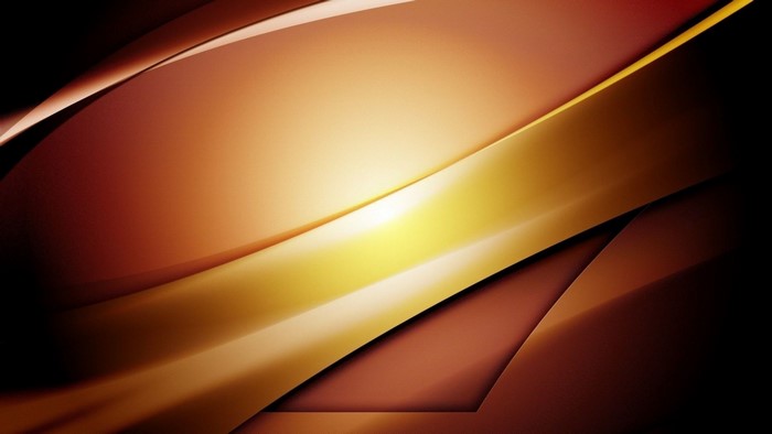 Abstract golden and red flowing shapes with light