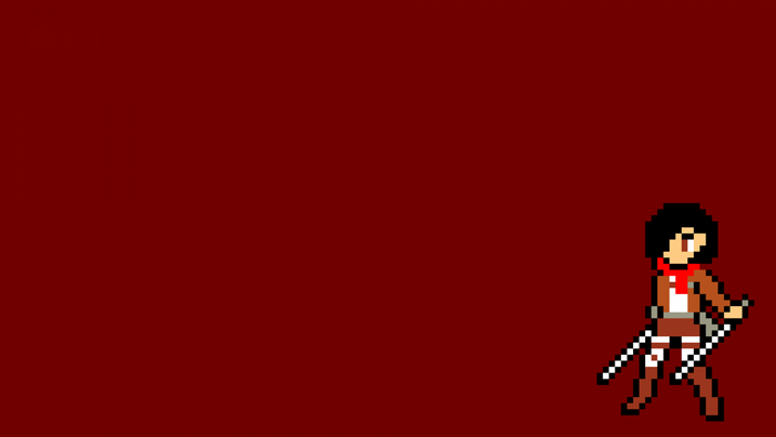 Mikasa Ackerman from Shingeki no Kyojin pixel art