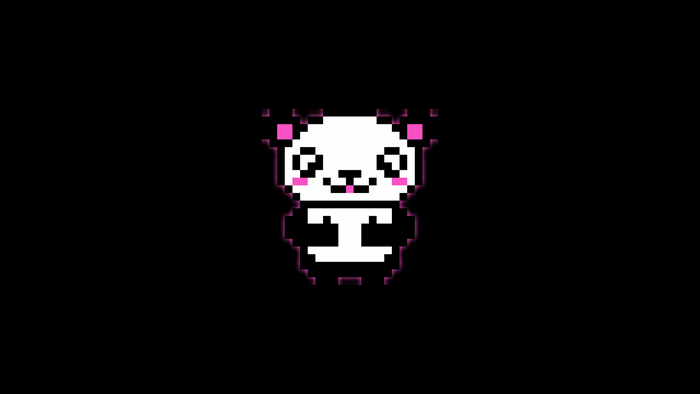Pixel art panda logo