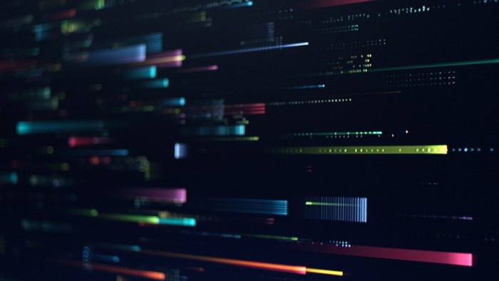 Abstract digital art with colorful light streaks