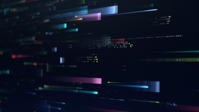 Abstract digital art with colorful light streaks