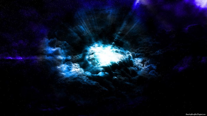 Abstract digital art of a bright nebula in space