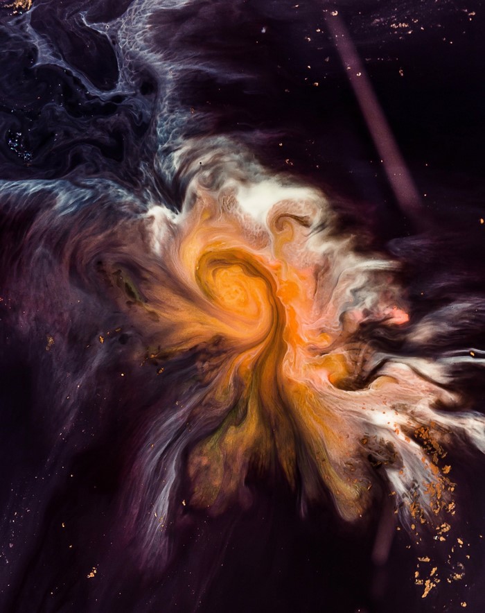 Abstract swirling colors resembling a nebula