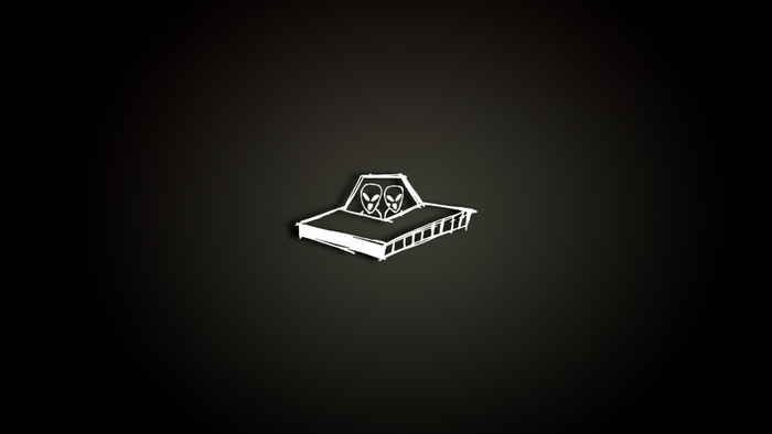 Minimalist UFO with Aliens Logo