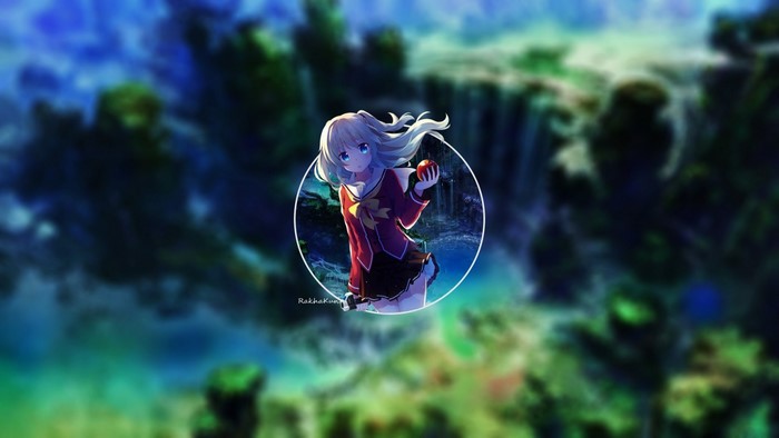 Tomori Nao from Charlotte holding an apple